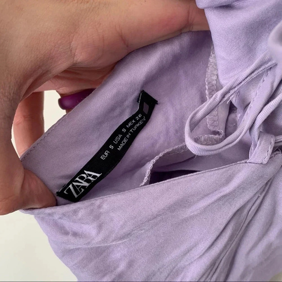 Zara Dress size small light purple open back mini slip dress - Picture 7 of 8